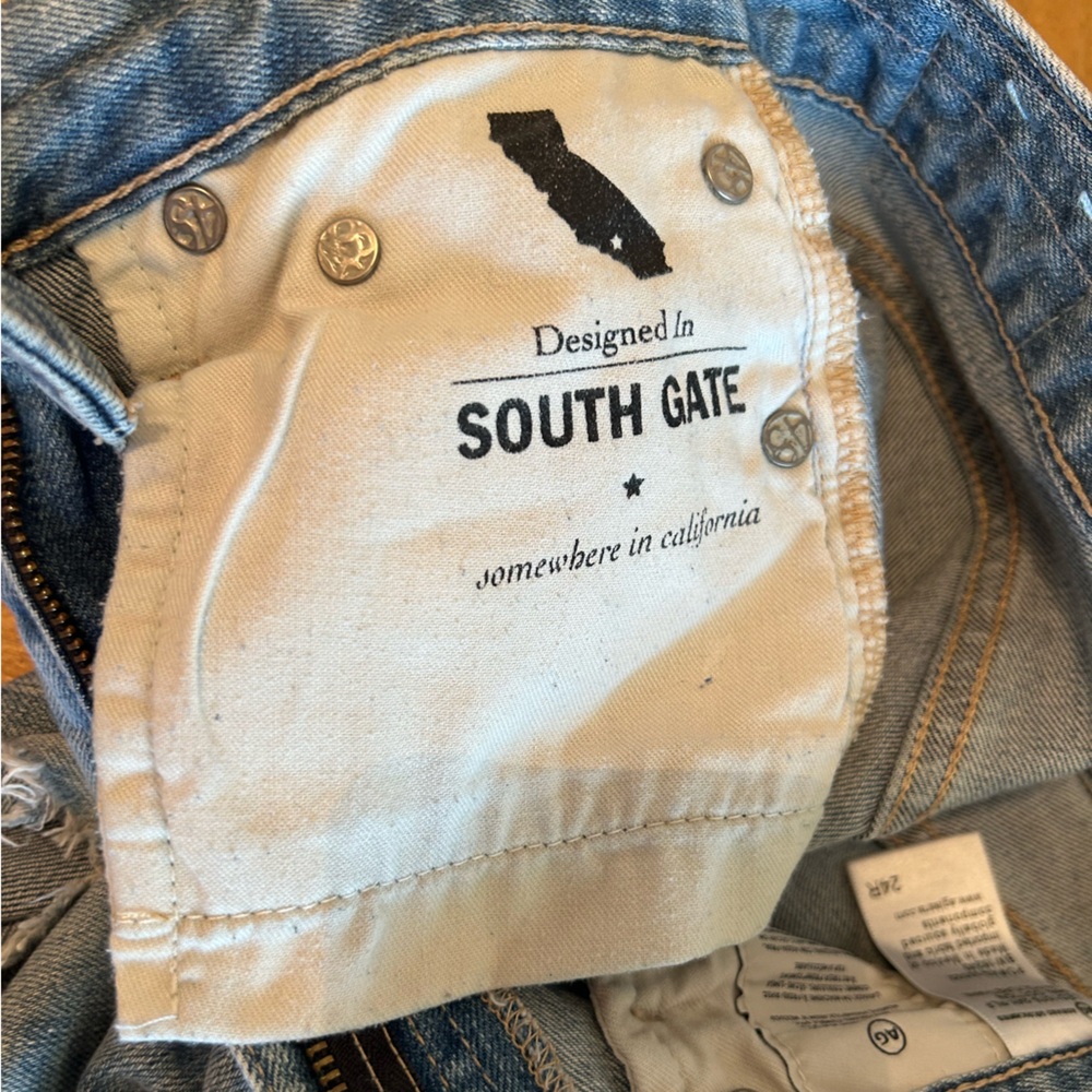 AG Adriano Goldschmied Ex‑Boyfriend Slouchy Slim AG‑ED Distressed Torn Jeans 24R - Picture 7 of 13